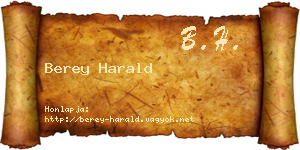 Berey Harald névjegykártya